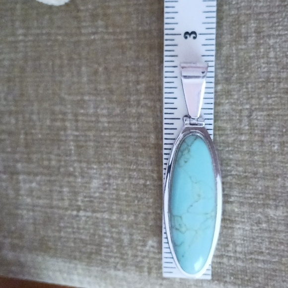 ATI 925 Mexico Silver Turquoise Pendant - Picture 5 of 7